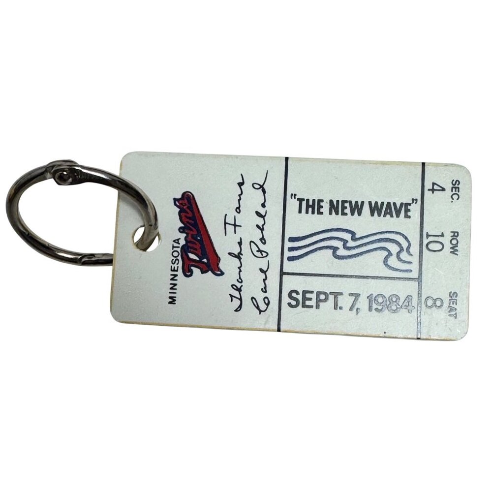 Minnesota Twins Baseball 80s Carl Pohlad Keychain Sept 7 1984 NewWave Thanks VTG - Picture 10 of 10